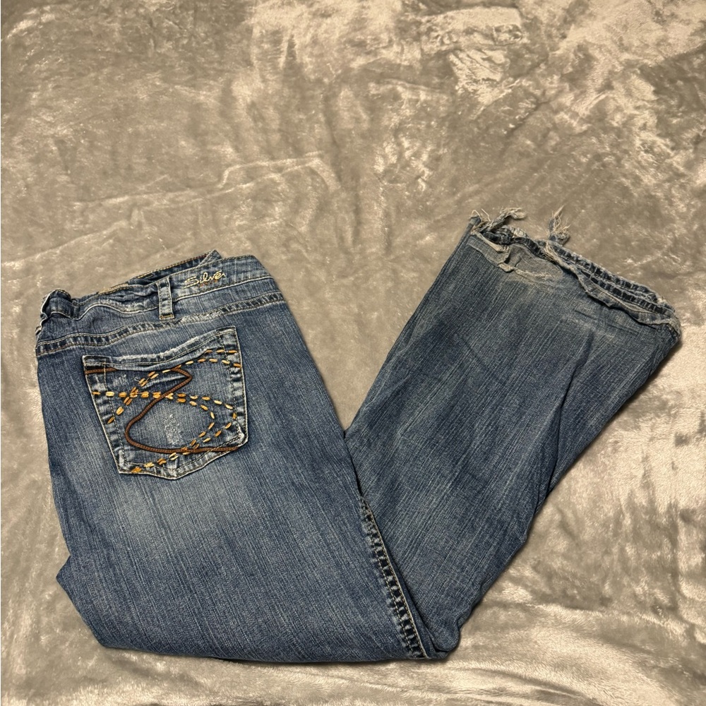 Silver Jeans Blue Frances Flare Wide Leg Denim